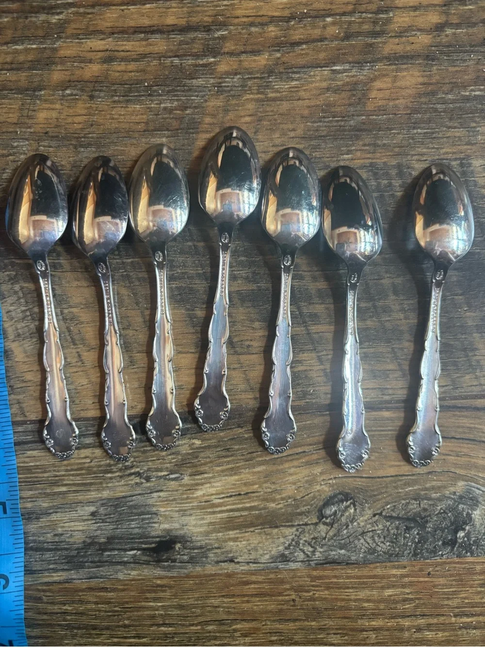 1881 rogers set of 7 small stainless spoons